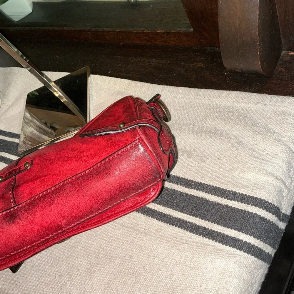 NWOT Frye Leather Cameron Crossbody Clutch Bag Burnt Red Hangtag MSRP $398 - Picture 12 of 16